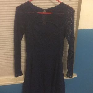 Laced floral navy homecoming dress!